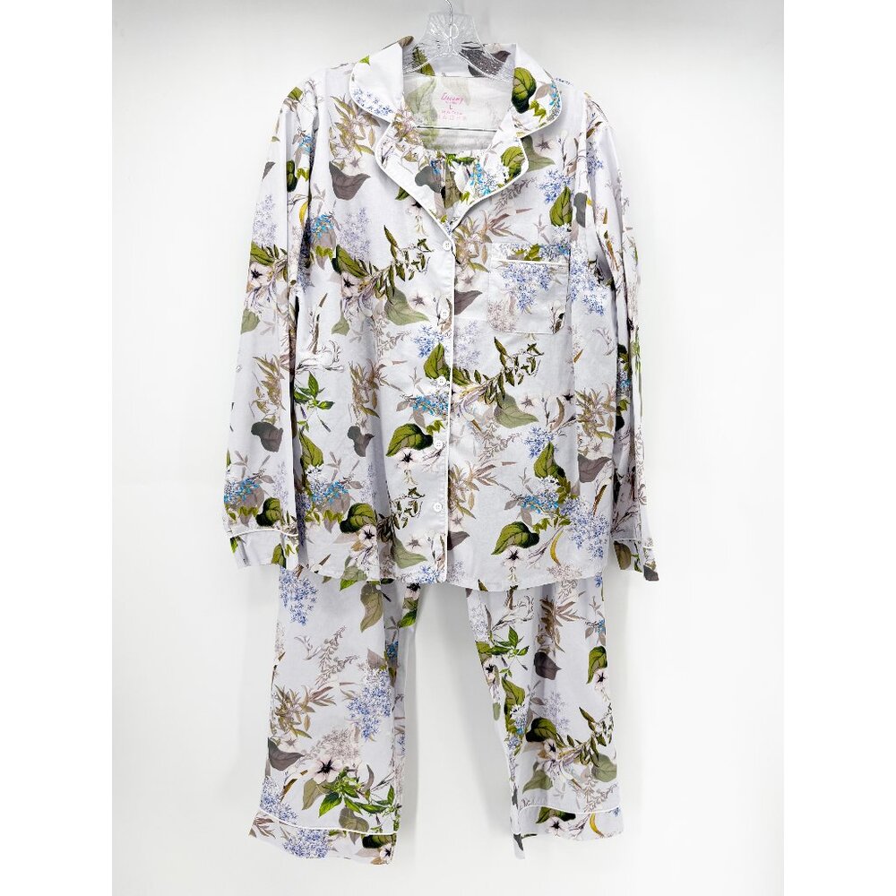 LUBOT 100% Cotton Pajamas for Women 2 Piece PJ Set L - Picture 2 of 13
